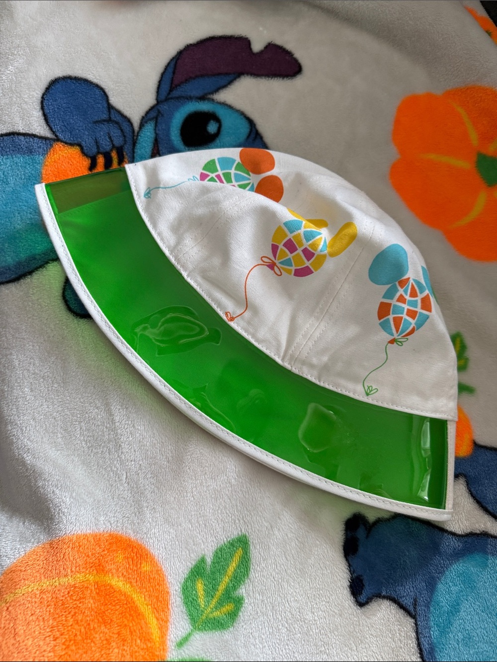 Disney 50th Vault Bucket Hat with Multicolor Balloons and Green Visor